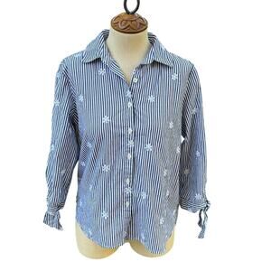 Marc New York Andrew Marc 3/4 Sleeve Button-Down Striped Daisy’s Women’s Small